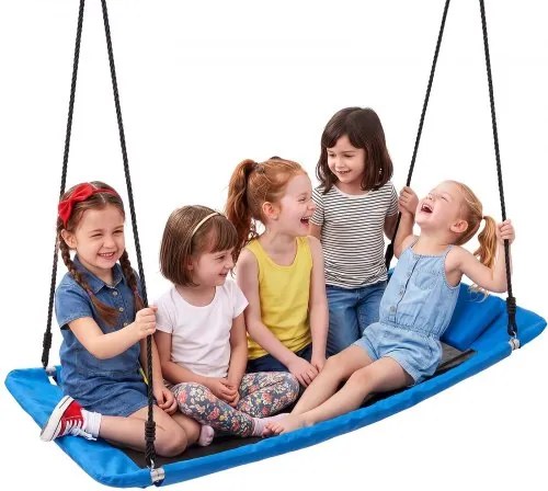 VEVOR Nestschommel, Schommel met Schotel, Familieschommel, 317 kg, 149x77 cm, Blauw, voor binnen- en buitengebruik, Schommelzitting gemaakt van 900D Oxford-stof met 2 ophangbanden, verstelbare touwen en afgeronde randen.