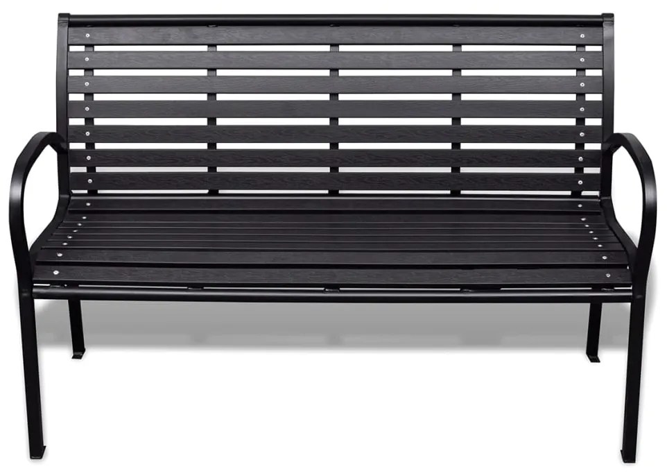 vidaXL Tuinbank 125 cm staal en HKC zwart