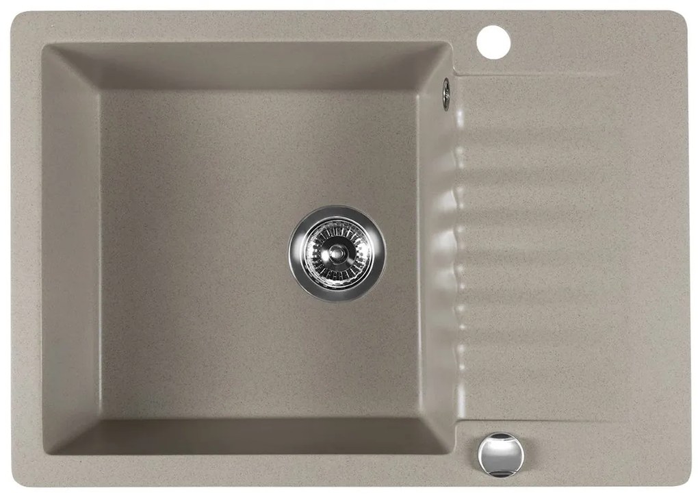 Sapho spoelbak 71x50cm met kraangat beige graniet