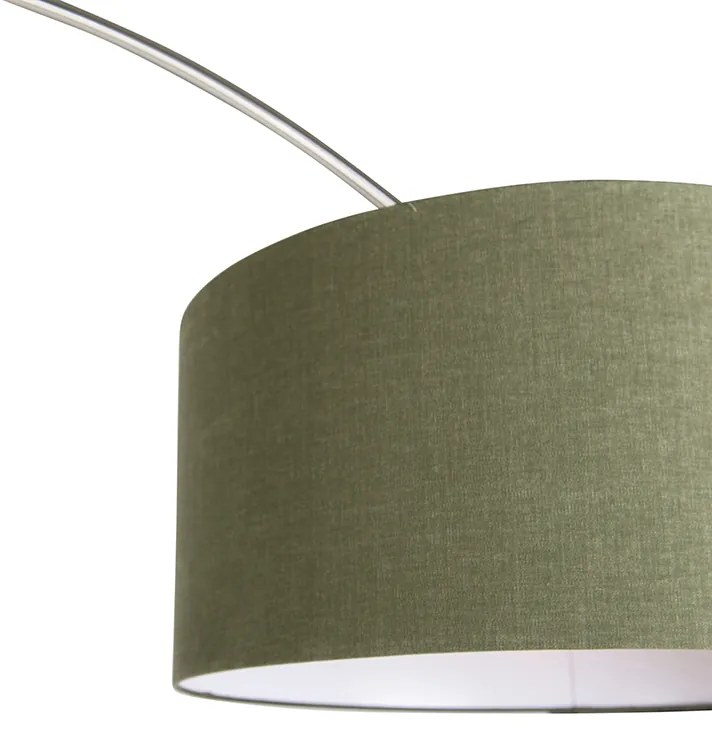 Booglamp staal mosgroene kap 50/50/25 - XL Modern E27 Binnenverlichting Lamp