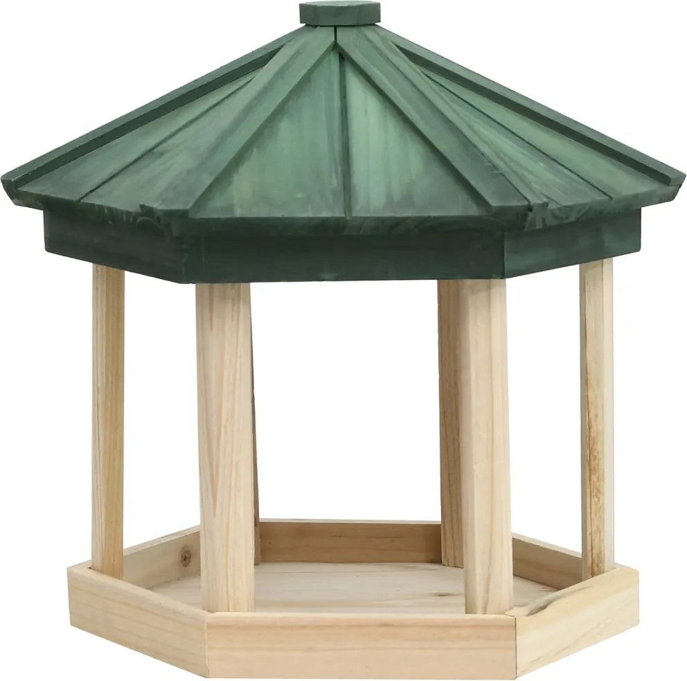 vidaXL Vogelvoeder achthoekig 33x30 cm massief vurenhout