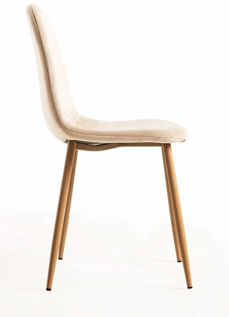 Set van 4 Teok Fluwelen Stoelen