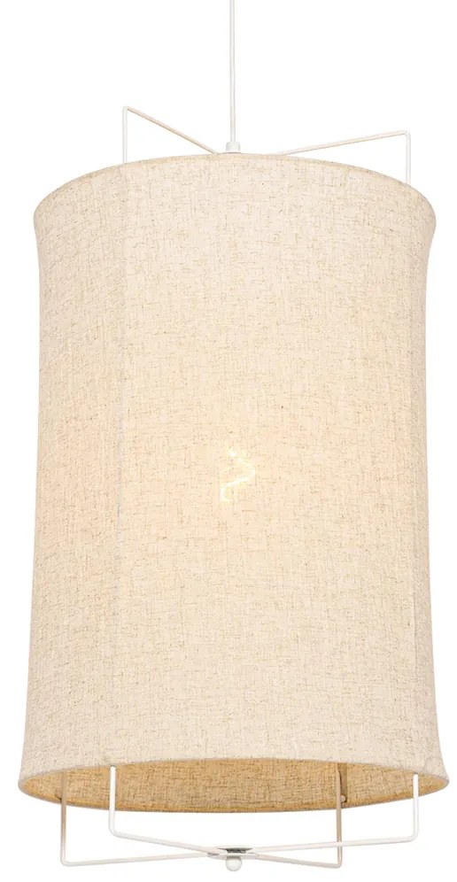 Design hanglamp wit met beige kap - Rich