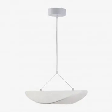 Led Hanglamp Van Stof Zelvon Wit & ↔︎ 40 Cm - Sklum