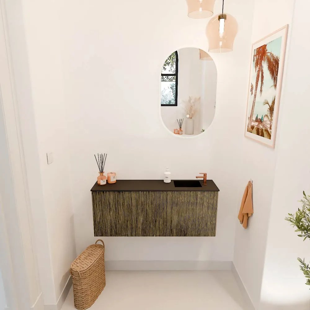 Mondiaz Joya 100cm toiletmeubel dusk met wastafel faye rechts 1 kraangat urban