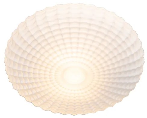 Buitenlamp Klassieke plafondlamp zwart met opaal glas 35 cm IP44 - Nohmi Klassiek / Antiek E27 IP44 Buitenverlichting rond Lamp