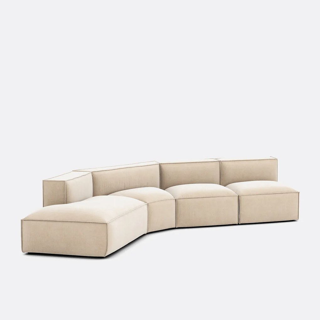 4-delige bank links fluweel Vintage Seven