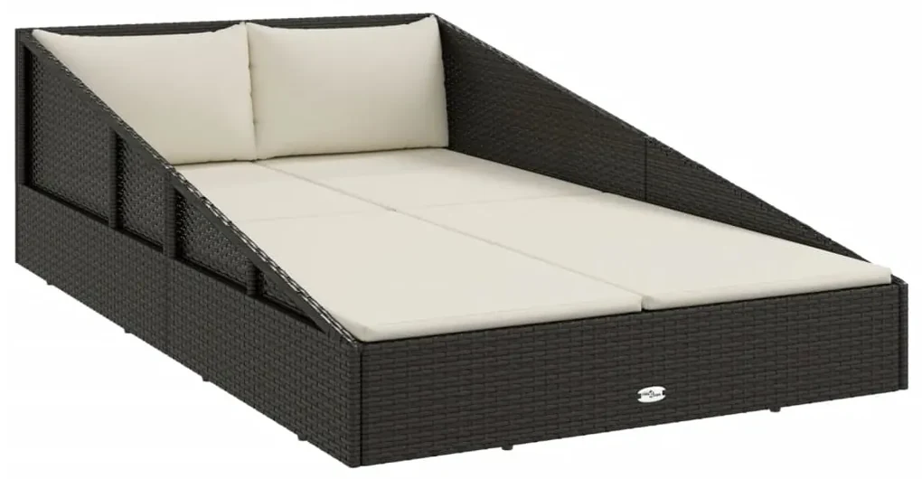 vidaXL Tuinbed 201x139 cm poly rattan zwart