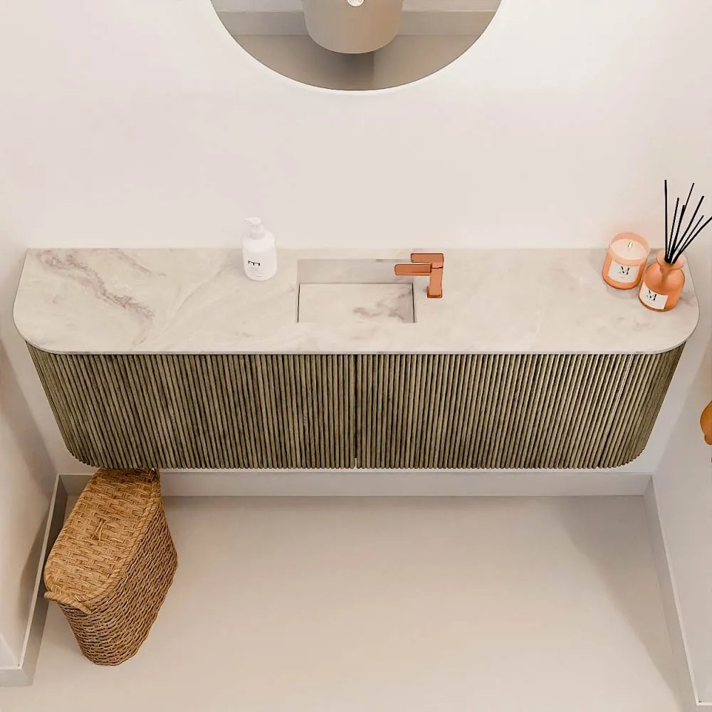 Mondiaz Joya DLux 125cm toiletmeubel ronding links/rechts dusk met wastafel faye midden 1 kraangat frappe