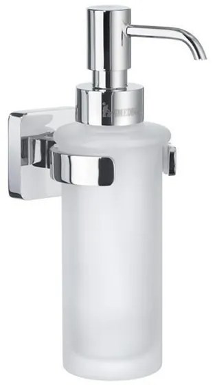 Smedbo Ice Zeepdispenser - 6.5x18.6x11cm - zelfklevend / boren - Massief messing Chroom/Porcelein OK369