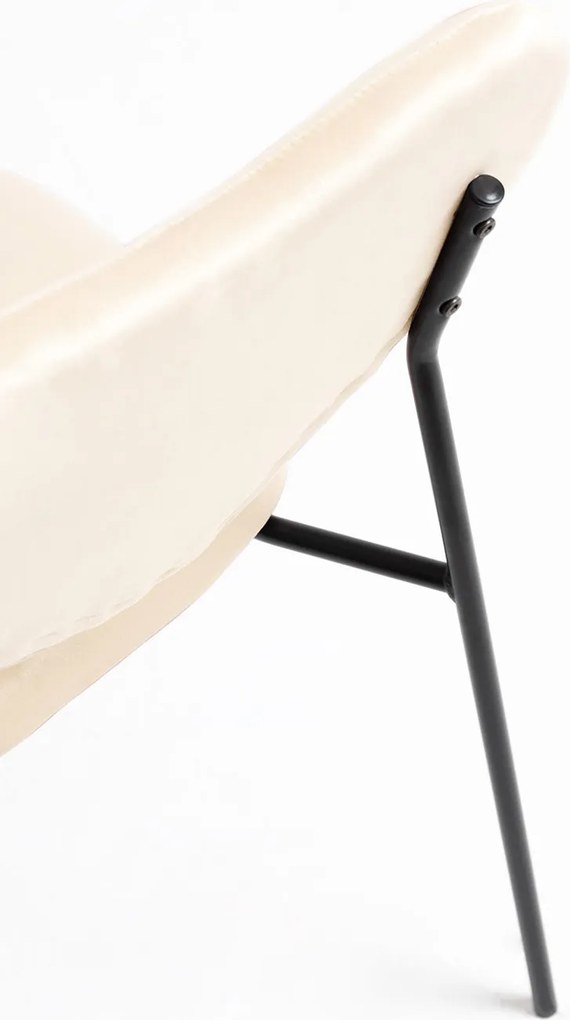 Set 4 Cora Black Fluwelen Stoelen