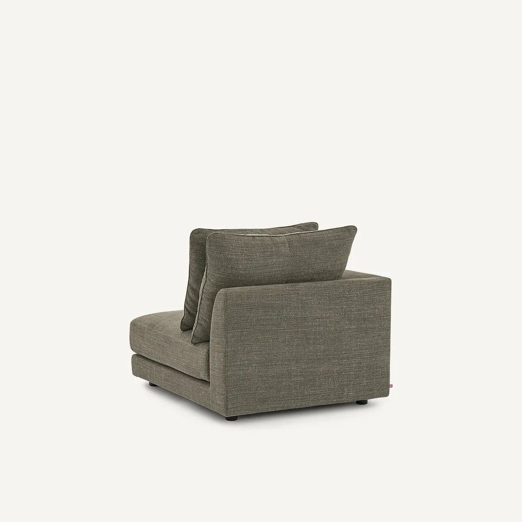 Linkerhalve bank, modulair, van katoen en linnen, TIBERIO