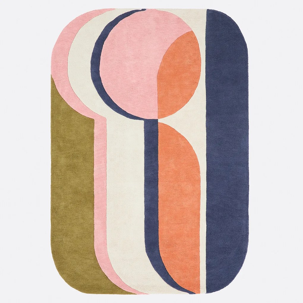 Geometrisch vloerkleed van 100% katoen