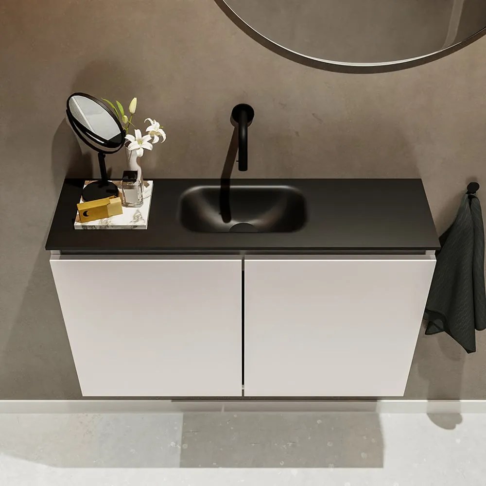 Mondiaz Ture 80cm toiletmeubel linen met wastafel urban midden geen kraangat