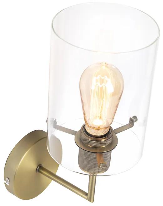 Moderne wandlamp brons met glas - Dome Modern E27 cilinder / rond Binnenverlichting Lamp