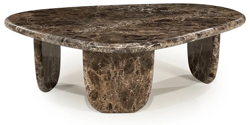 Lage Salontafel Bruin Marmer - 100 X 85cm.