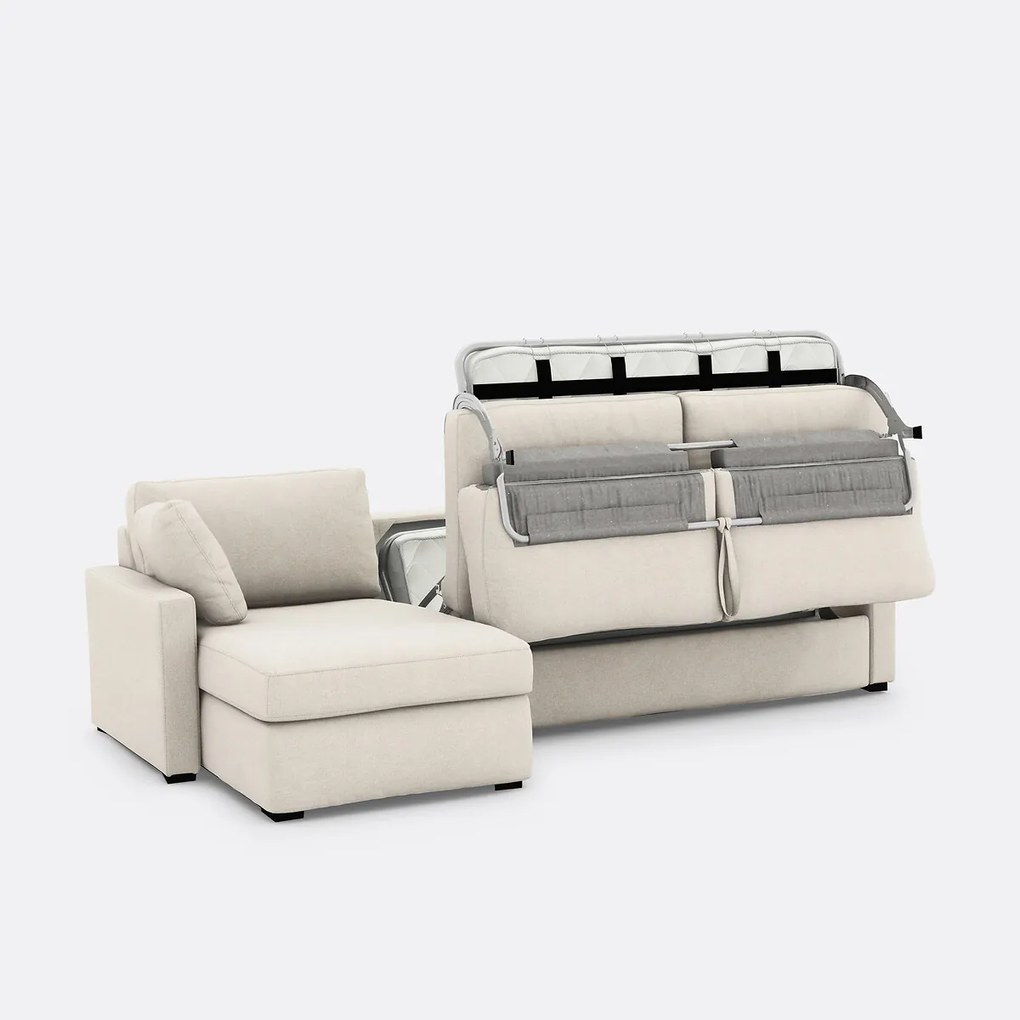 Hoekbank, omvormbaar, 4 zits, in polyester, Premium HR-schuim, TIMOR