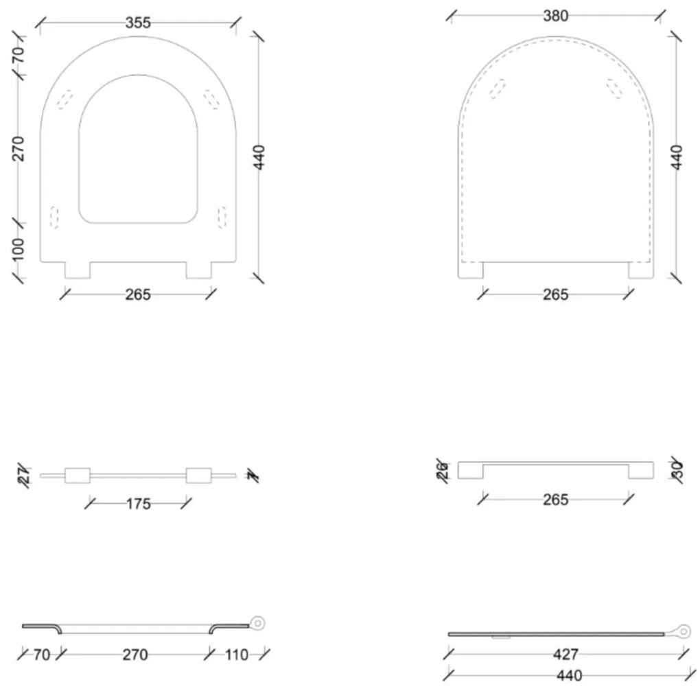 Salenzi Form Slim toiletzitting mat wit