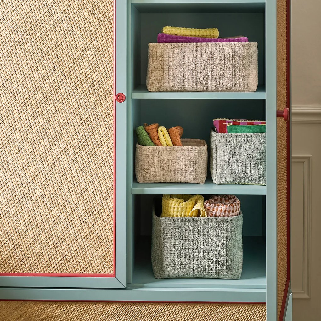 Set van 3 manden van reliëfstof, ITANG