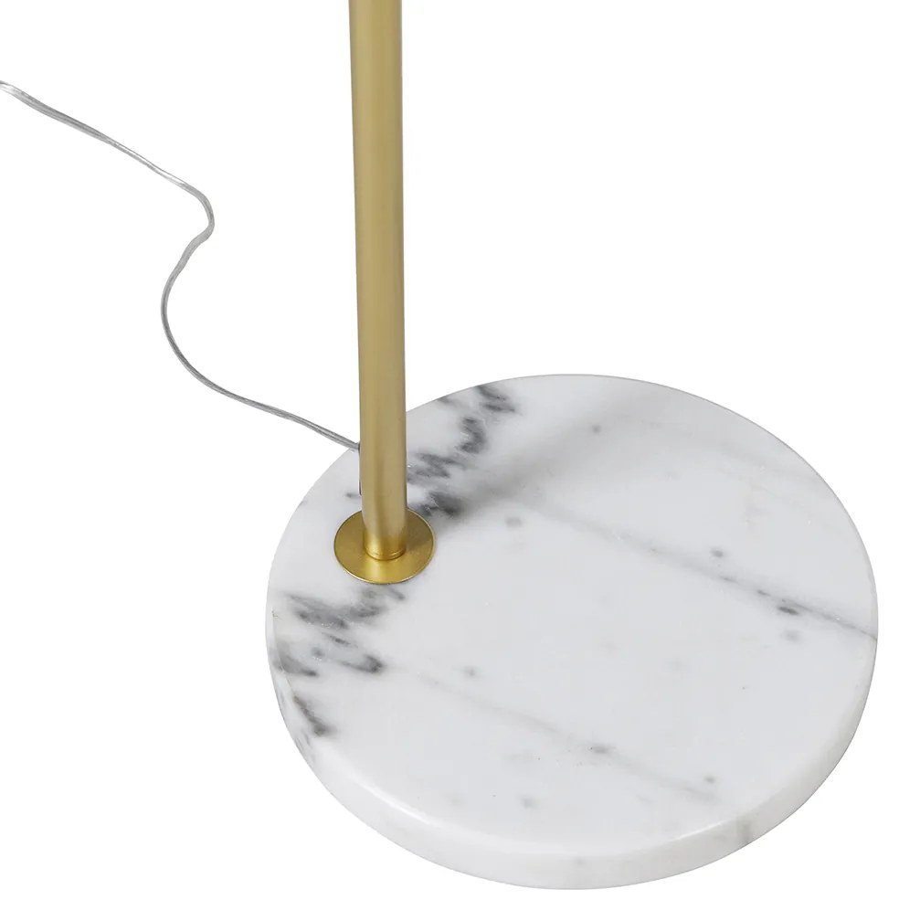 Smart booglamp messing met witte kap incl. Wifi A60 - Arc Basic