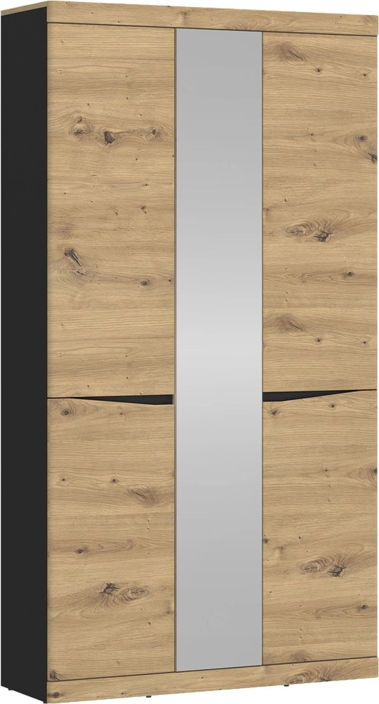 Kledingkast Venlori 139, Antraciet, Artisan eiken, 194x103x40cm, 92.1 kg, Kledingkast deuren: Met scharnieren