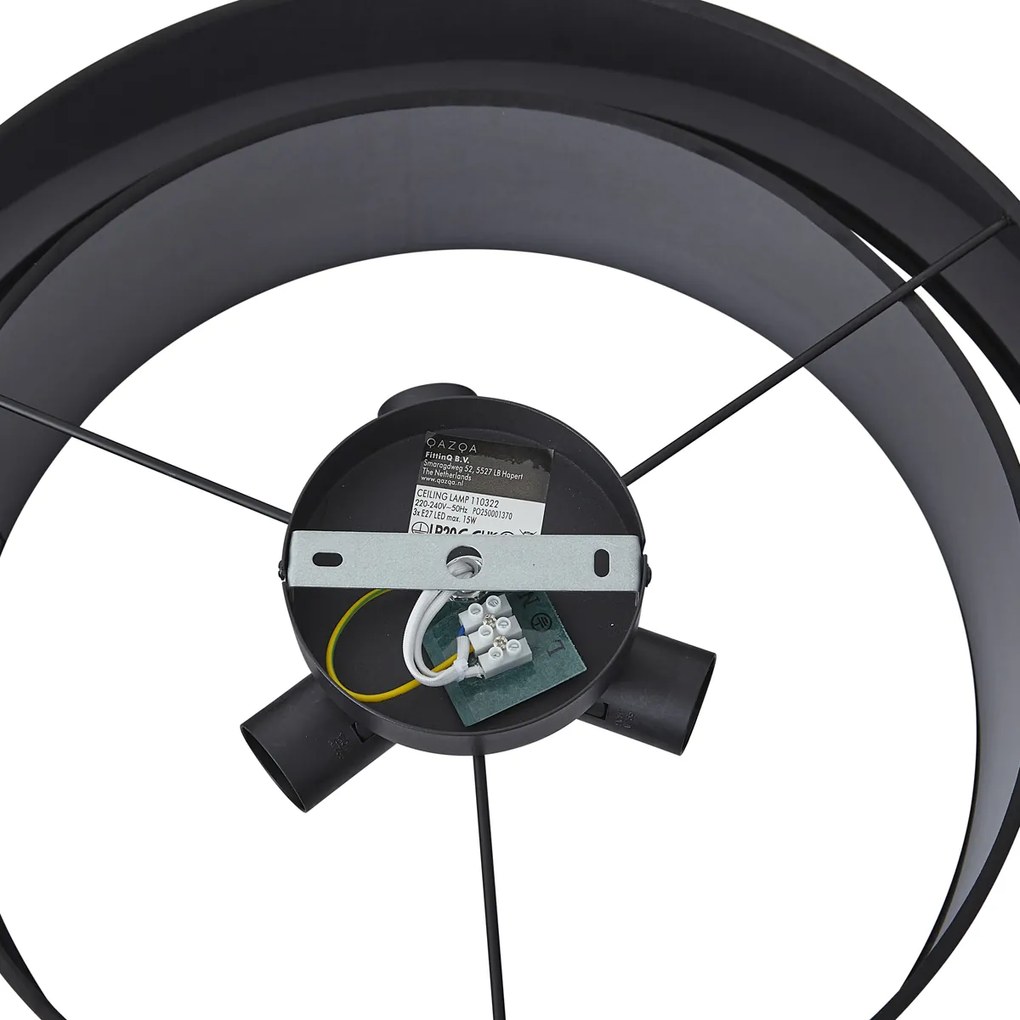 Moderne plafonnière zwart 50cm 3-lichts - Steve