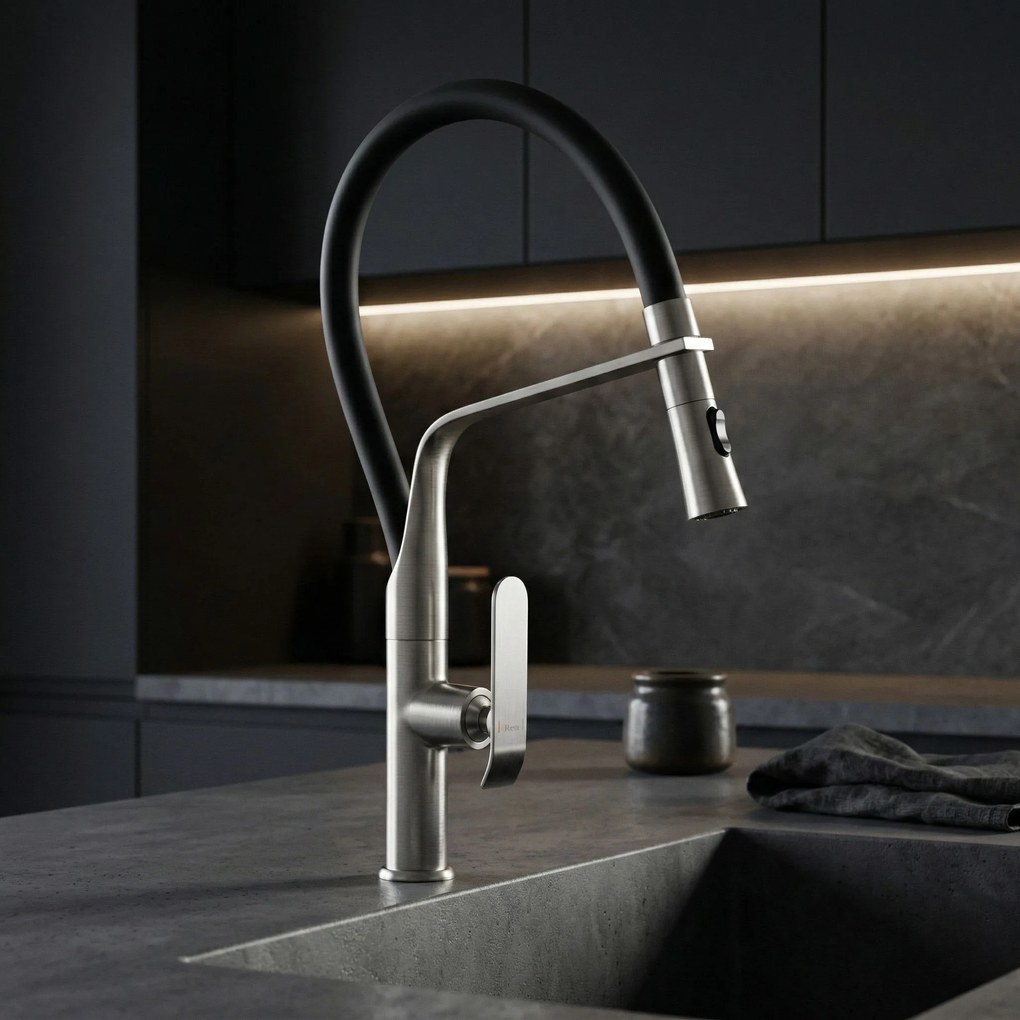 Keukenkraan Rea Castor Brush Nickel