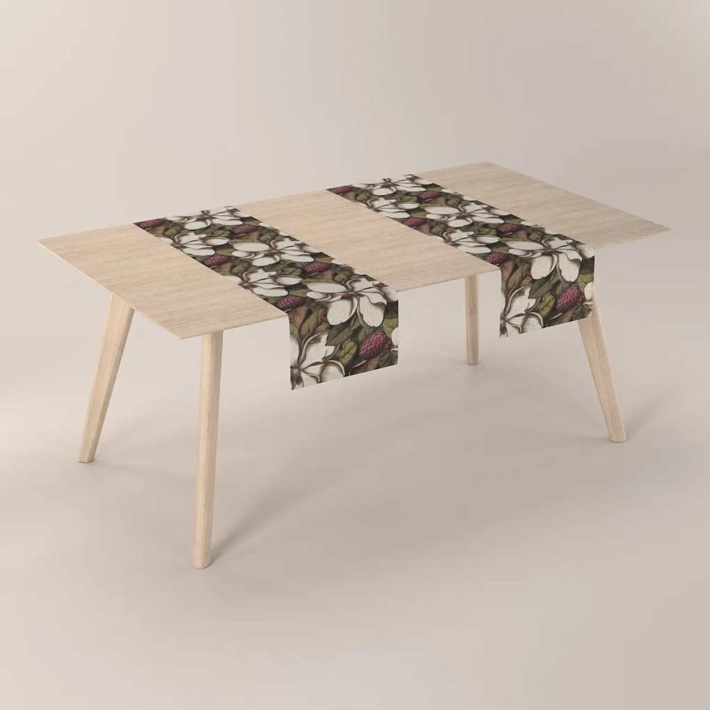 Dekoria Rechthoekige tafelloper, beige-groente, 40 x 130 cm