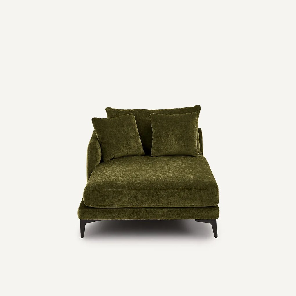 Longchair van fluweelmix, MODERNISTE, ontwerp Emmanuel Gallina