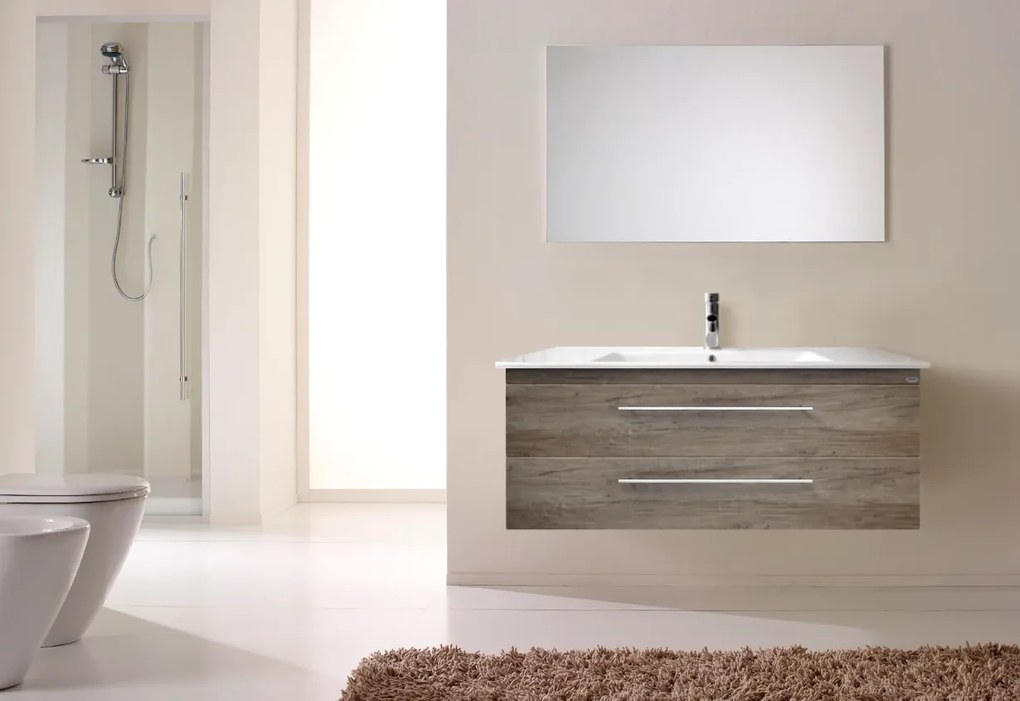Sanicare Q15 badkamermeubel 2 laden 120 cm truffel met keramische wastafel