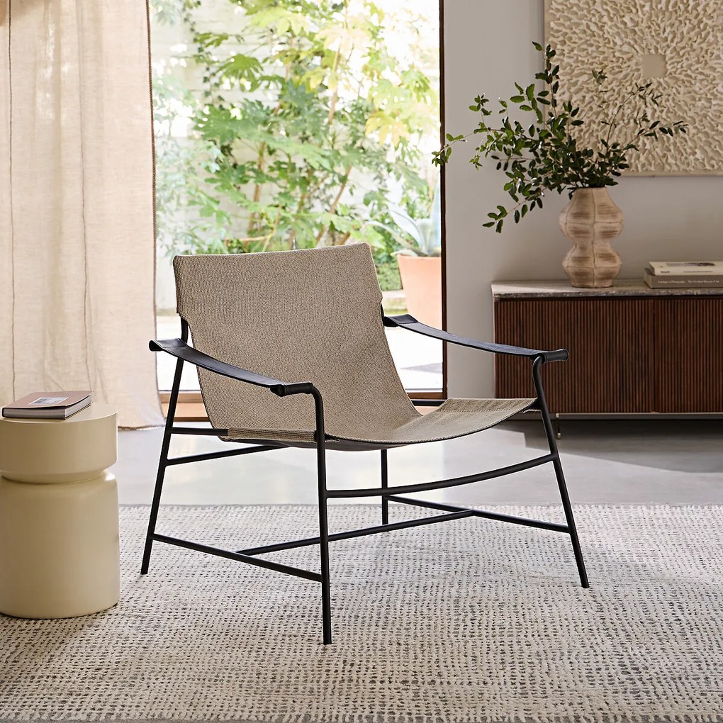 Bi-materiaal en stalen metalen fauteuil, Alonzo