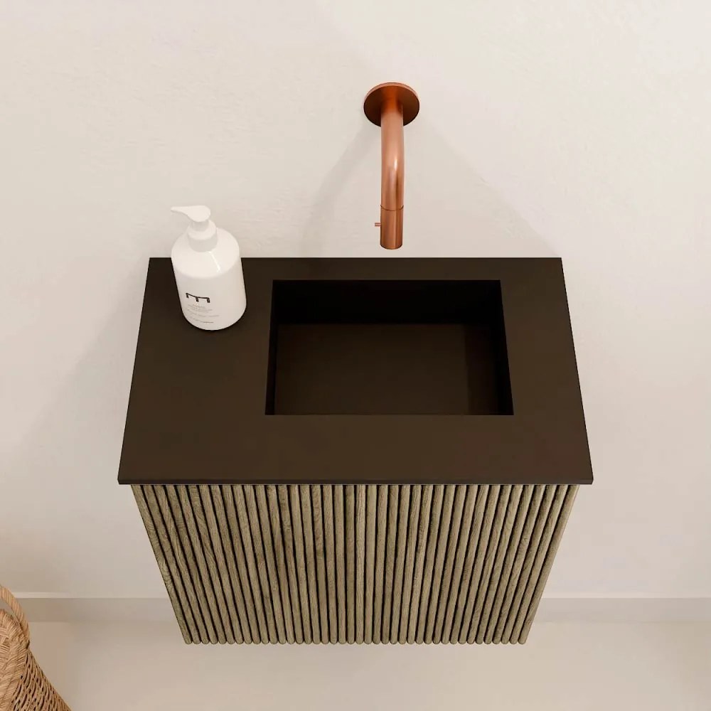 Mondiaz Joya 40cm toiletmeubel dusk met wastafel faye rechts zonder kraangat urban