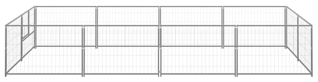 vidaXL Hondenkennel 8 m² staal zilverkleurig