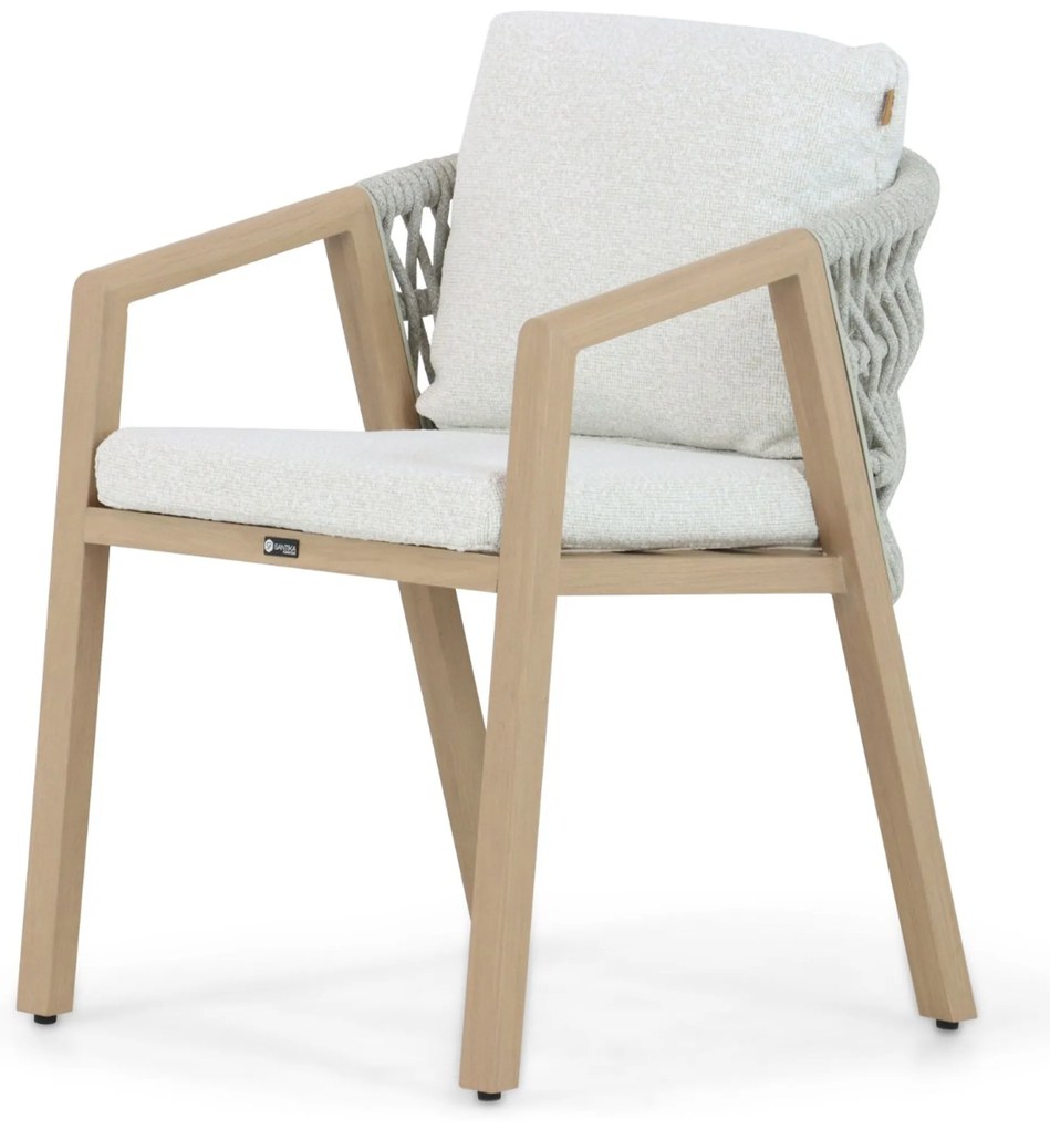 Tuinset 4 personen 160 cm Aluminium/rope Grijs Santika Furniture Santika