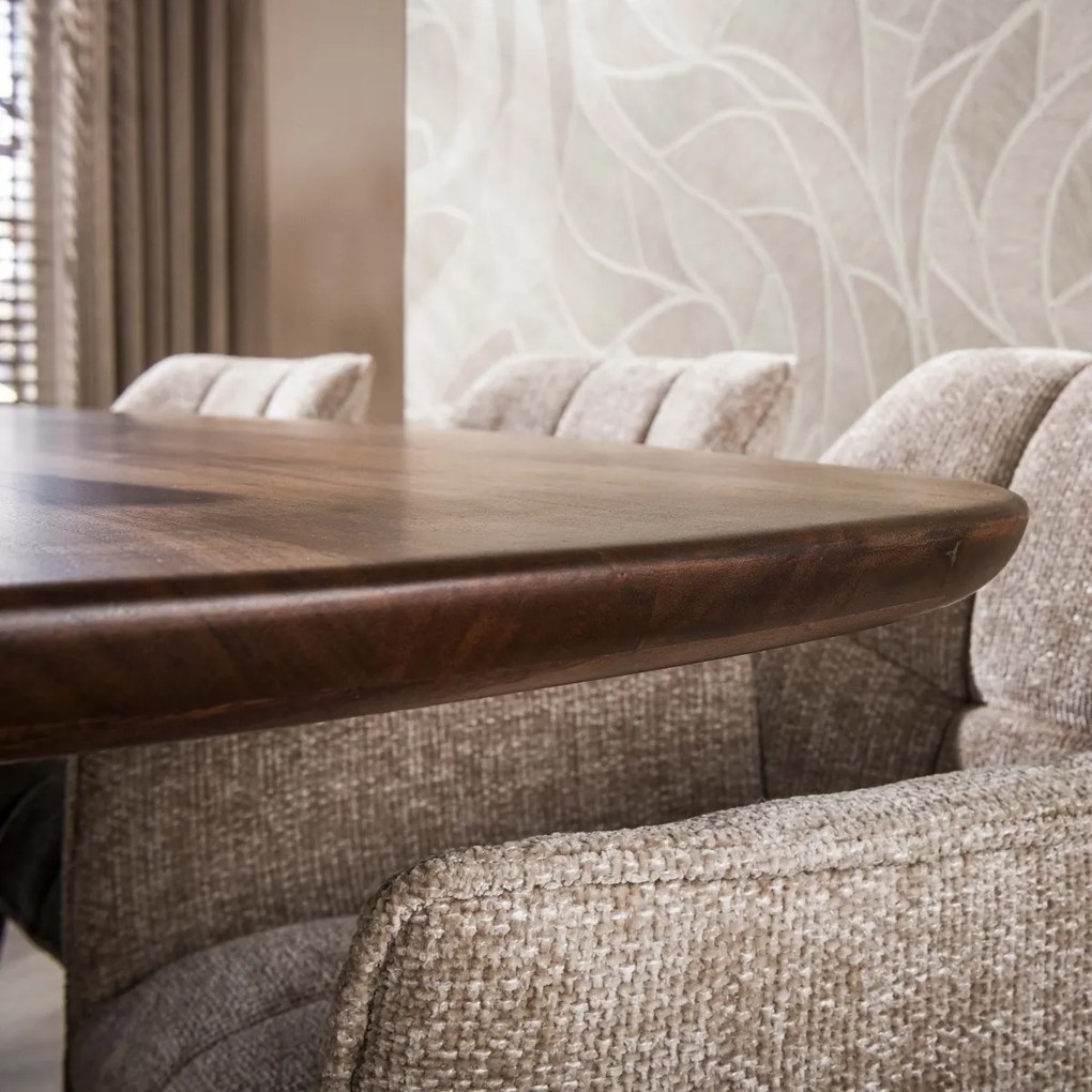 Ovale Eettafel Acaciahout 180cm - 180 X 90cm.