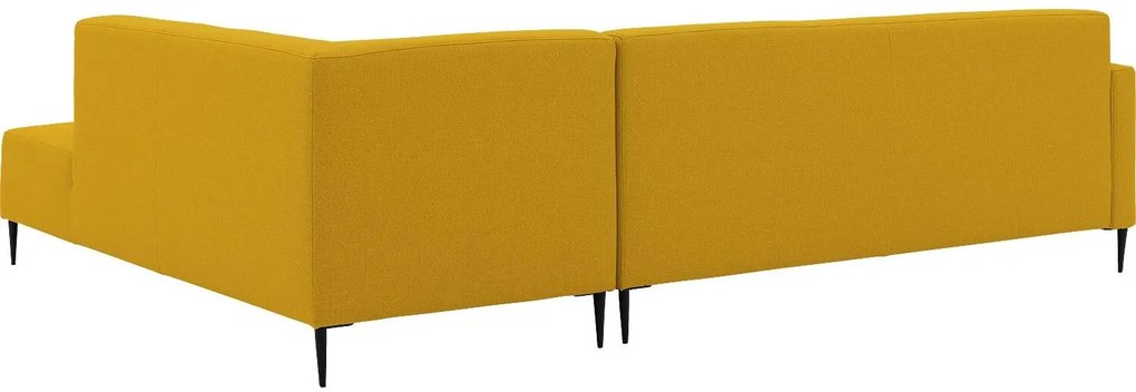 Goossens  Key West geel, stof, 3-zits, modern design met ligelement rechts