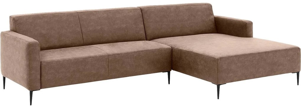 Goossens Key West bruin, micro leer, 3-zits, modern design