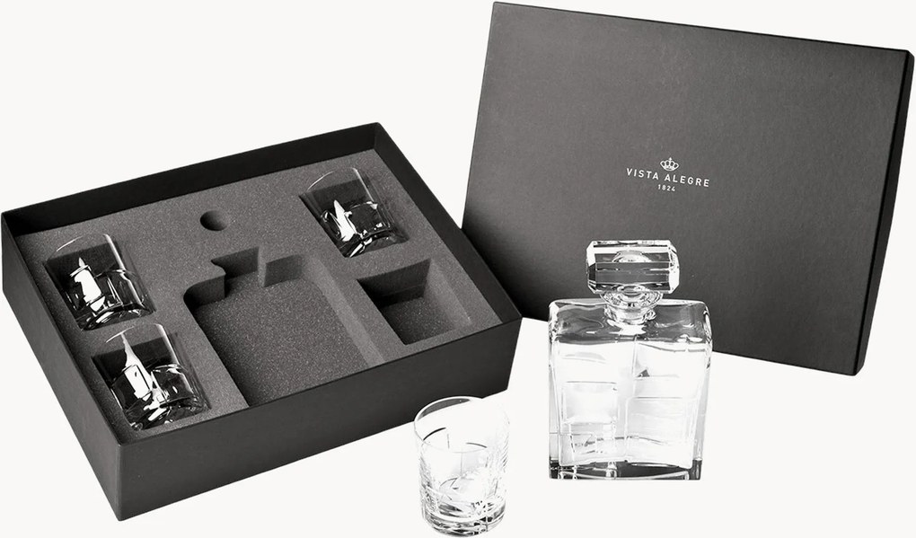 Kristallen karaf Portrait met whisky glazen, 5-delig