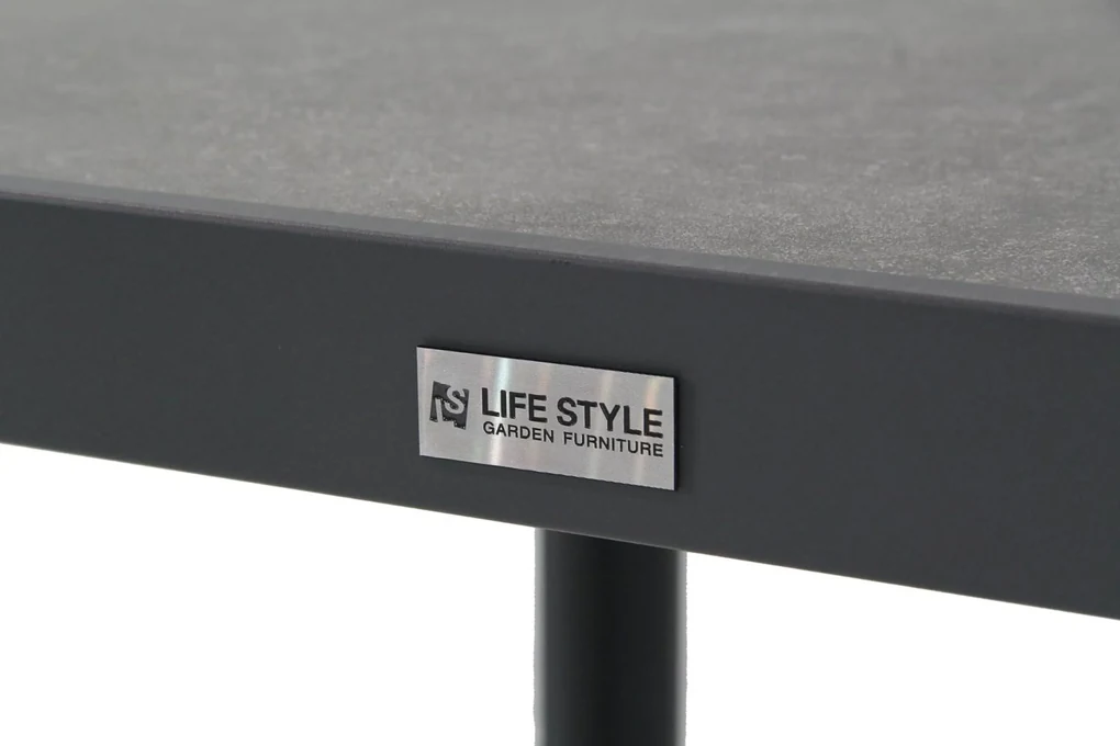 Tuinset 4 personen 160 cm Aluminium/textileen Grijs Lifestyle Garden Furniture Rome/Varano
