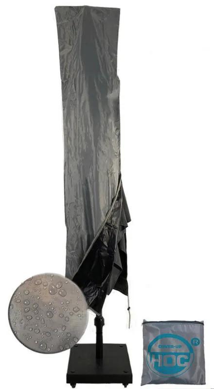 Diamond topkwaliteit parasolhoes voor zweefparasol - 210x45 cm- met rits, stok en trekkoord incl. stopper- zilvergrijze
