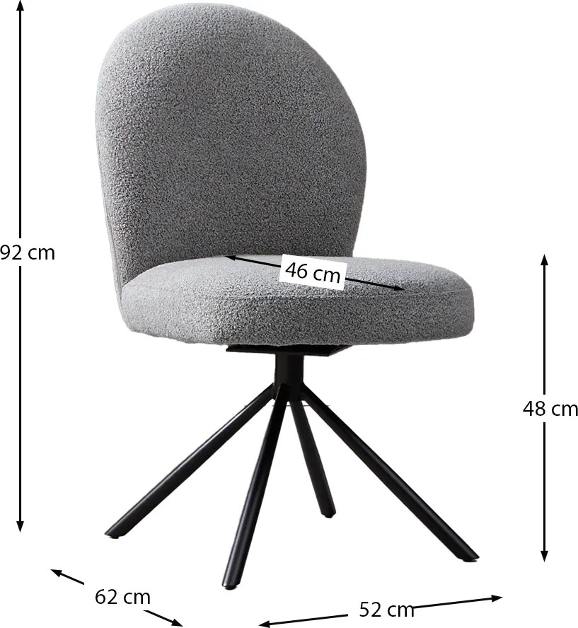 Ronde Eetkamerstoel Grijs