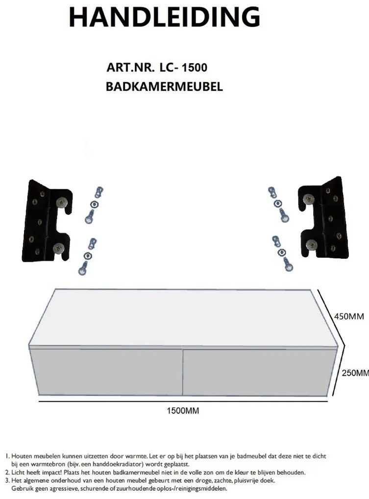 B-Stone Livinc onderkast met 2 lades 150x45cm eiken