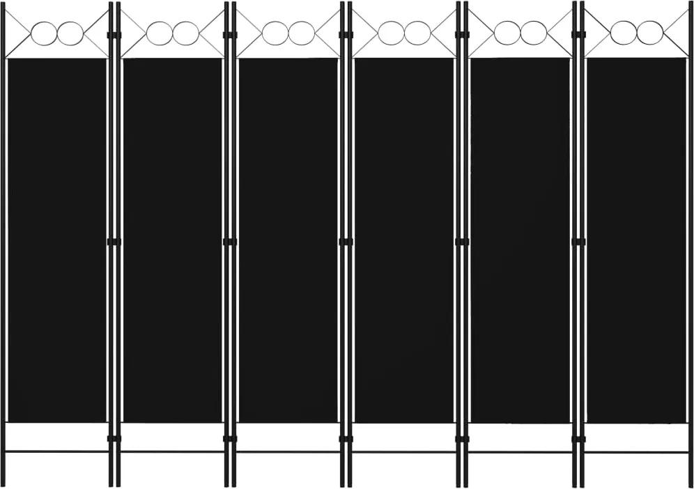 Kamerscherm met 6 panelen 240x180 cm zwart