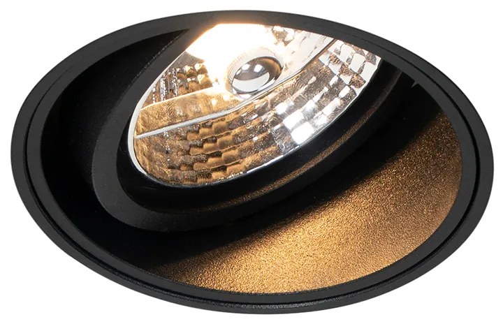 Set van 6 Moderne inbouwspot zwart trimless - Impact 70