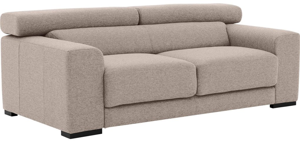 Goossens Bank Nora beige, stof, 2,5-zits, stijlvol landelijk
