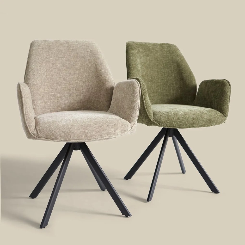 Beige Eetkamerstoel Met Armleuningen
