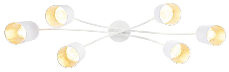 Moderne plafondlamp wit 6-lichts - Lofty