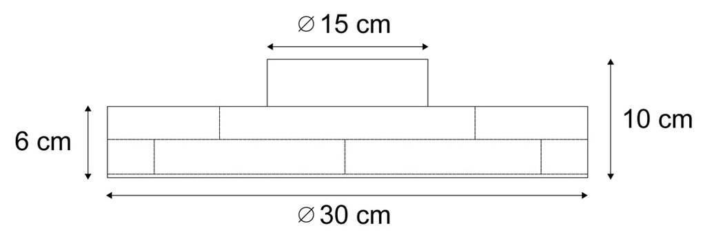 Scandinavische plafondlamp hout 30cm incl. LED dimbaar - PeckerScandinavisch Scandinavisch rond Binnenverlichting Lamp