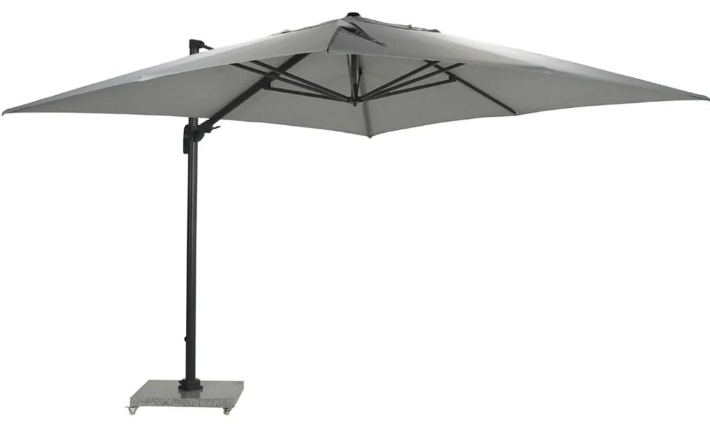 Garden Impressions Hawaii Big Pole zweefparasol 350x350 cm - donker grijs frame - licht grijs doek