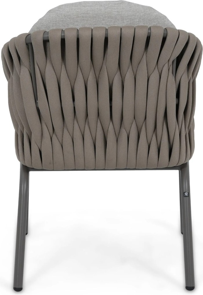Tuinset Ronde Tuintafel 6 personen 158 cm Rope Taupe Santika Furniture Santika